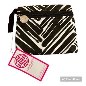 Buckhead Betties zipper coin purse - black & white - NWT!